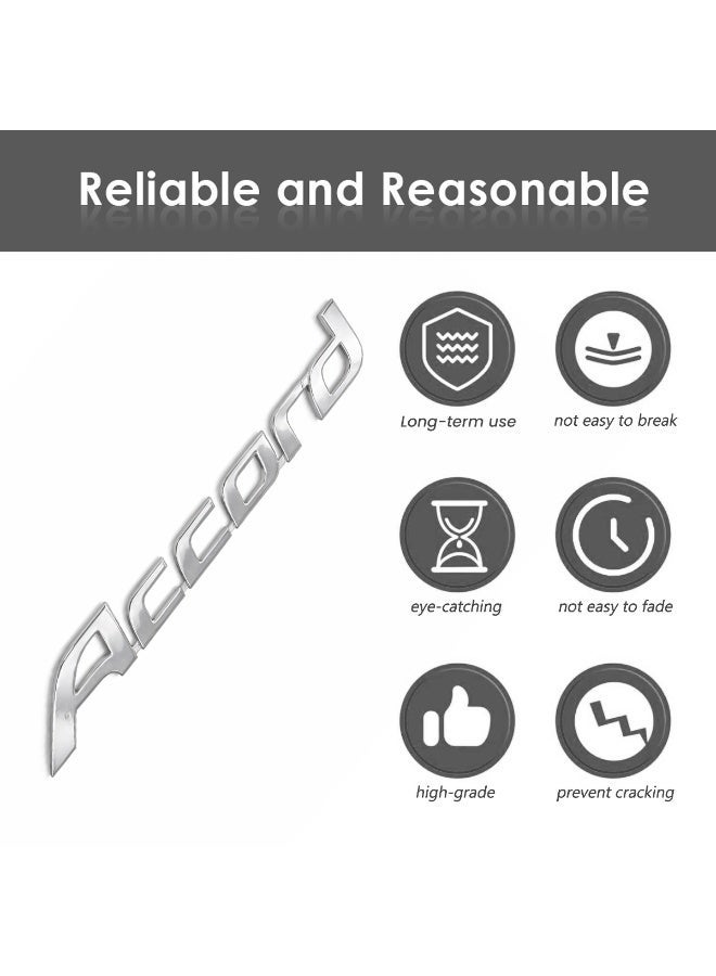 Accord Chrome Car Emblem Rear Trunk Badge 3D Metallic Letter Logo Adhesive Backed Nameplate Sticker for Sedan Boot Lid Tailgate Exterior Decoration Replacement Waterproof Scratch Resistant Easy Install Automotive Accessory - Image 3